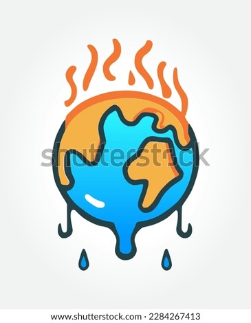 Visualize the impact of global warming with our melting Earth vector graphic.