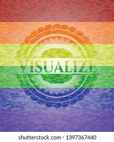 Visualize lgbt colors emblem. Vector Illustration. Mosaic.