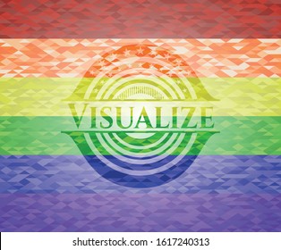 Visualize lgbt colors emblem. Vector Illustration. Mosaic.