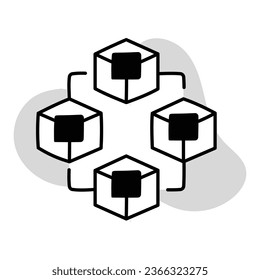 Visualize the power of blockchain with this symbolic icon. Representing secure digital ledgers and decentralized transactions, this icon embodies transparency and trust.