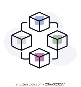 Visualize the power of blockchain with this symbolic icon. Representing secure digital ledgers and decentralized transactions, this icon embodies transparency and trust.