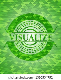 Visualize realistic green mosaic emblem
