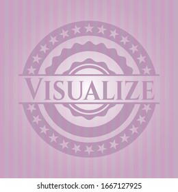 Visualice el emblema rosa vintage. Ilustración vectorial. Detallado.