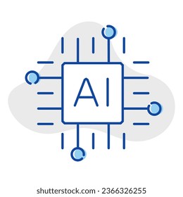 Visualize the world of artificial intelligence with this illustrative representation. Representing machine learning, deep learning, and AI-driven solutions.