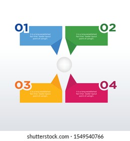 Visualized Numbers infographic template design. Business concept info graph with 4 options, steps or processes. Vector visualization can be used for workflow layout, diagram, annual report, web