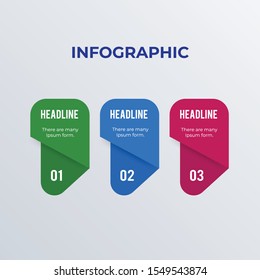 Visualized Numbers infographic template design. Business concept infograph with 3 options, steps or processes. Vector visualization can be used for workflow layout, diagram, annual report, web