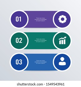 Visualized Numbers list infographic template design. Business concept infograph with 3 options, steps or processes. Vector visualization can be used for workflow layout, diagram, annual report, web