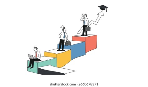 Visualizing career progression through steps towards educational achievement and professional growth