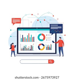 Visualizing data analysis and business intelligence insights on a digital platform