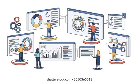 Visualização de tendências e análises de dados para ideias de negócios e desenvolvimento de estratégias