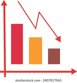 Visualizing Economic Downturn: A Declining Graph Illustration