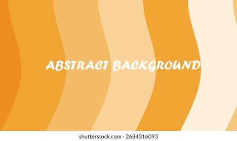 A visually appealing abstract background featuring a series of smooth, wavy vertical stripes. The colors transition from a deep orange to lighter shades of orange and cream.