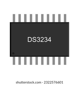 A visually appealing and accurate vector illustration of the DS3234 real-time clock module, commonly used in electronic devices