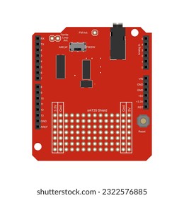 A visually appealing and accurate vector illustration of the SI4735 microcontroller shield circuit board, designed for easy integration and control of the SI4735 AM FM receiver chip