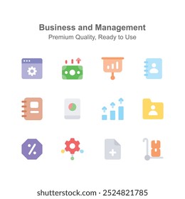 Visually appealing business and management icons set