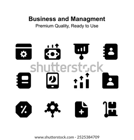 Visually appealing business and management icons set