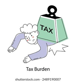Visually appealing doodle mini illustration of tax burden 