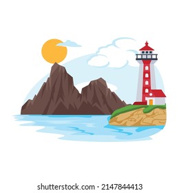 Visually appealing flat design of landscape 

