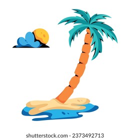 Visually appealing flat icon of island 