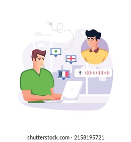 Visually appealing flat illustration of audio translation 

