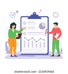 A visually appealing flat illustration of business planning 

