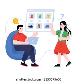 A visually appealing flat illustration of clothing sale 

