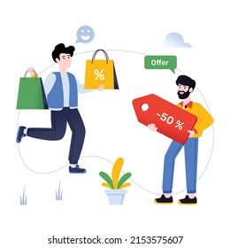 A visually appealing flat illustration of clothing sale 

