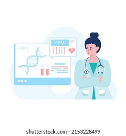 A visually appealing flat illustration of genetic doctor 

