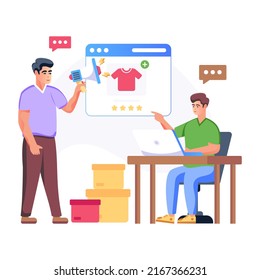 Ilustración plana visualmente atractiva del marketing de ventas 