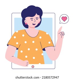 Visually appealing flat illustration of video call 