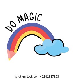 Visually appealing flat sticker of do magic