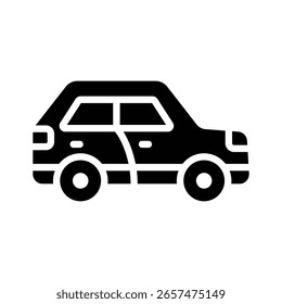Visually appealing glyph icon of automotive vehicle