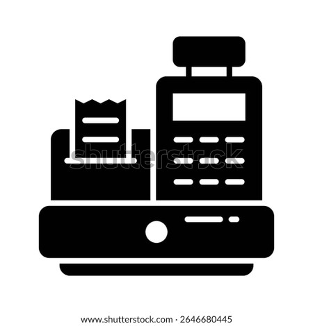 Visually appealing glyph icon of cash register machine