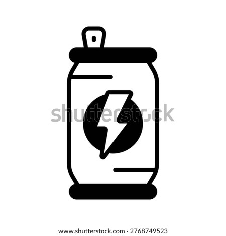 Visually appealing glyph icon of energy drink can