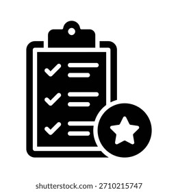 Visually appealing glyph icon of event checklist