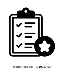 Visually appealing glyph icon of event checklist