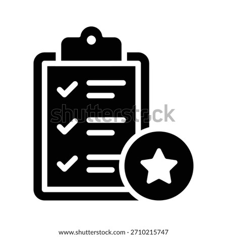Visually appealing glyph icon of event checklist