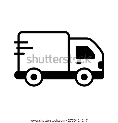 A visually appealing glyph icon of express delivery van