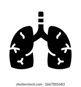 Visually appealing glyph icon of healthy human lungs