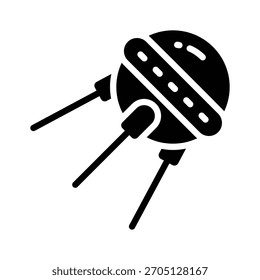 Ícone de glifo visualmente atraente do antigo satélite sputnik