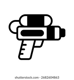Glifo visualmente atractivo icono de pistola de agua de plástico