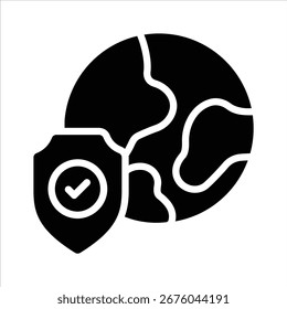 Visually appealing glyph icon of protected secure web