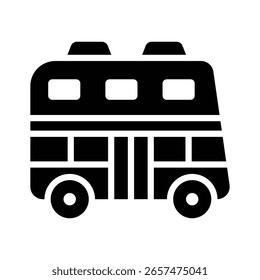 Visually appealing glyph icon of public bus