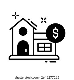 Icono de glifo visualmente atractivo del Precio casero real