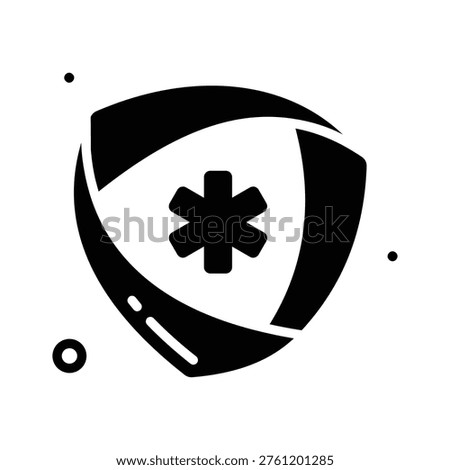 Visually appealing glyph icon representing health protection shield concept