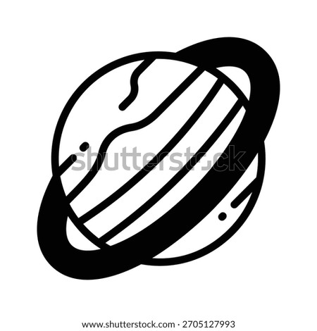 Visually appealing glyph icon of saturn ring