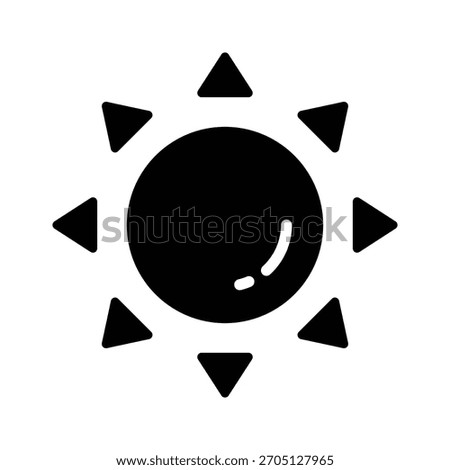 Visually appealing glyph icon of shining sun