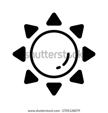 Visually appealing glyph icon of shining sun