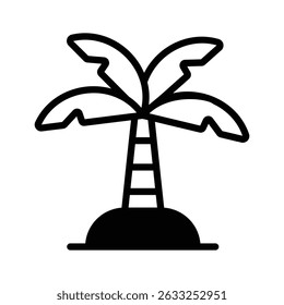 Visually appealing glyph icon showing a palm tree