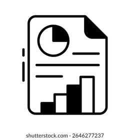 A visually appealing glyph icon showing annual report